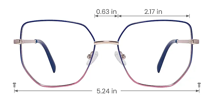 Tinny blue pink   Metal  Eyeglasses, size view