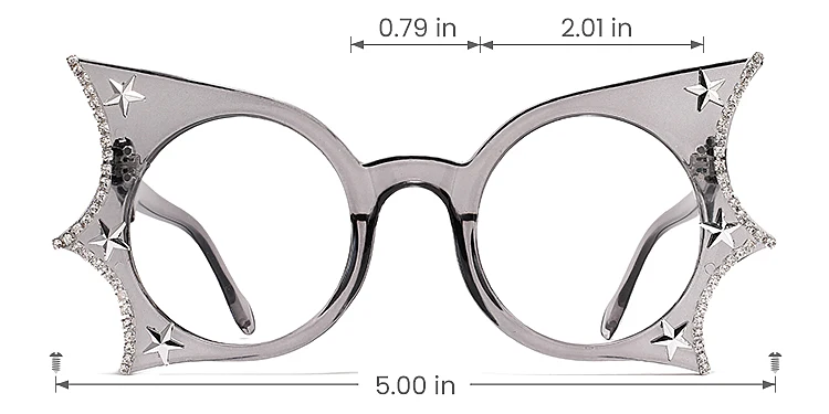 Jenna grey   Plastic  Eyeglasses, size view