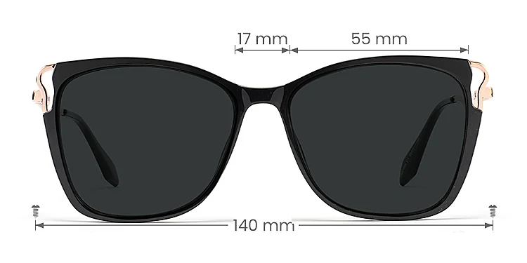 Wallis black   TR90  Sunglasses, size view