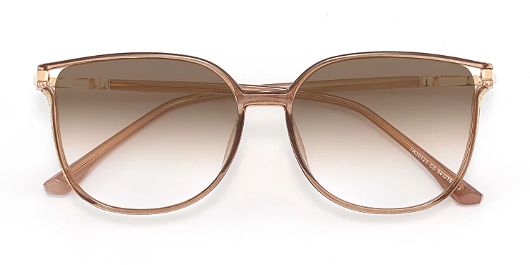 Rose Gold Retro-Vintage Square Rimless Eyeglasses - Leslie