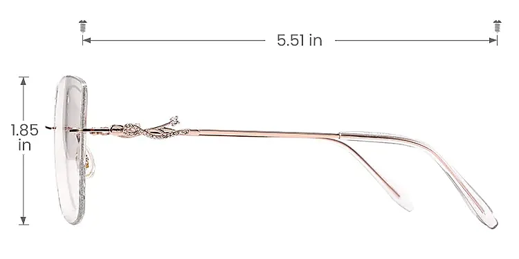 Winky rose gold clear   Metal  Eyeglasses, size view