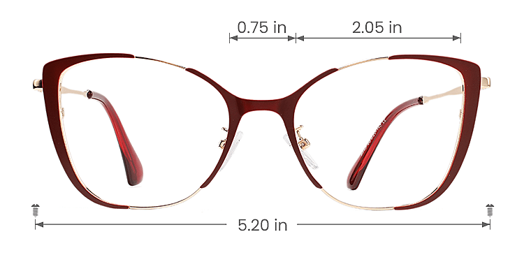 Rian red gold   Metal  Eyeglasses, size view