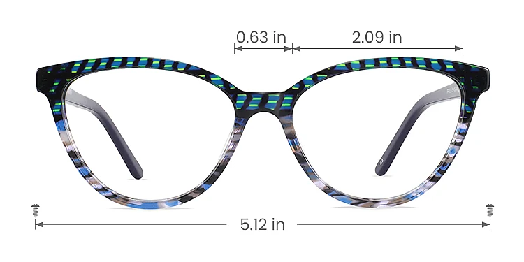 Ailie blue texture   Acetate  Eyeglasses, size view