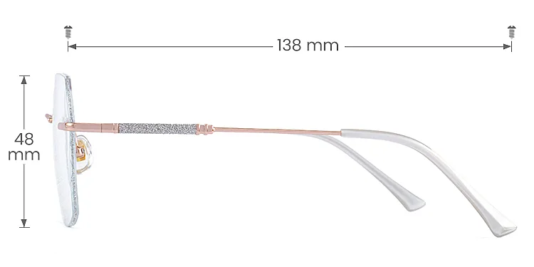 Rey rose gold silver   Metal  Eyeglasses, size view