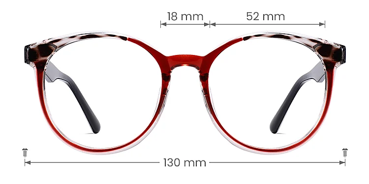 Aria red tortoise   Plastic  Eyeglasses, size view