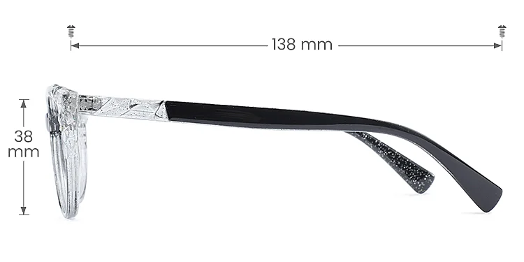 Yana black   Plastic  Eyeglasses, size view