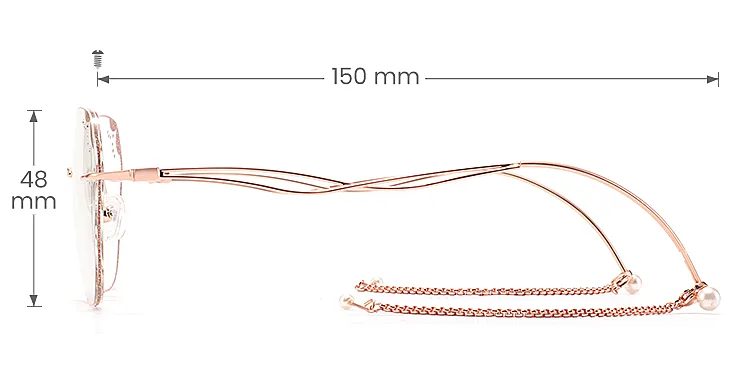 Pearl rose gold   Metal  Eyeglasses, size view