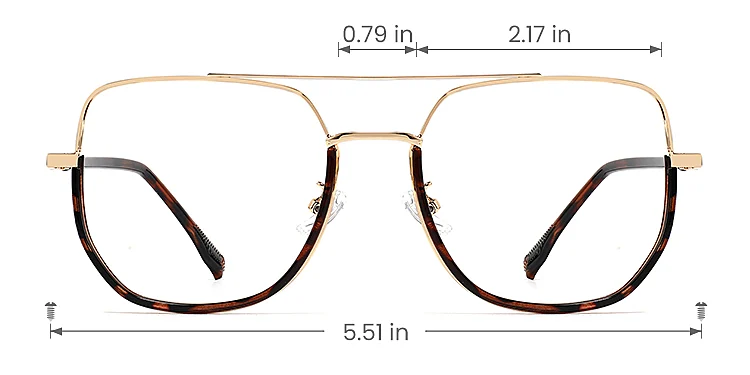 Perye gold warm tortoise   Metal  Eyeglasses, size view