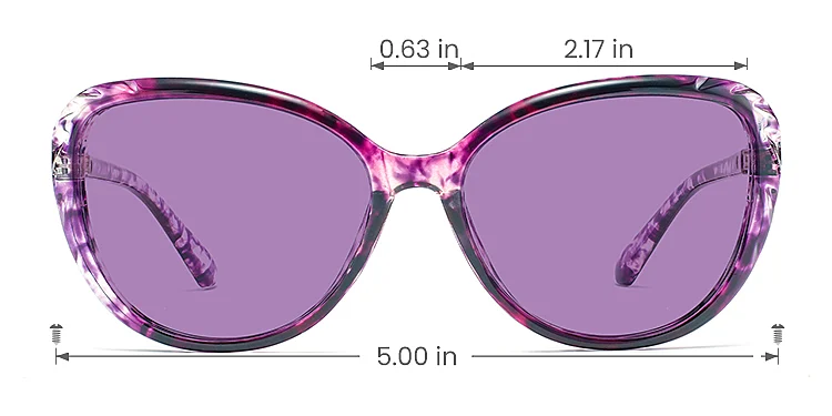 Kelley purple tortoise   Plastic  Sunglasses, size view