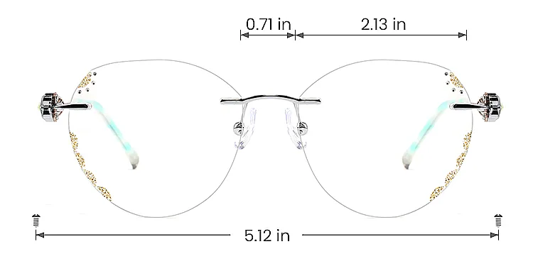 Ligeia silver gold   Metal  Eyeglasses, size view