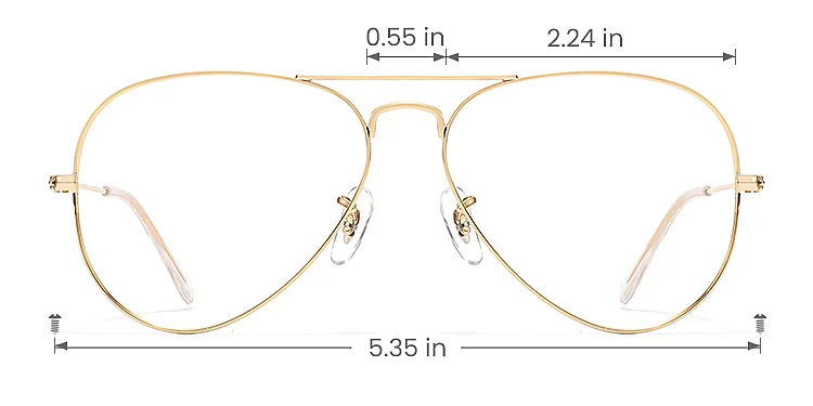 Air gold   Metal  Eyeglasses, size view