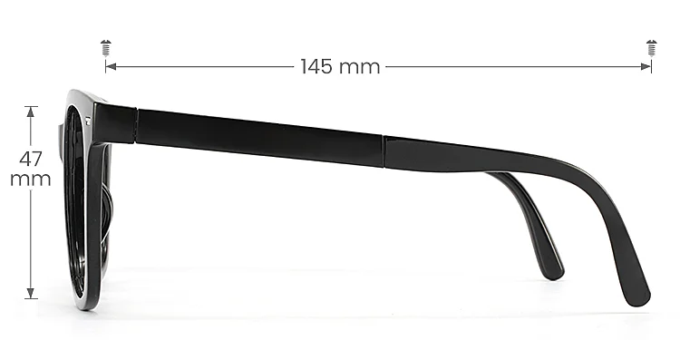 Fold black   Plastic  Eyeglasses, size view