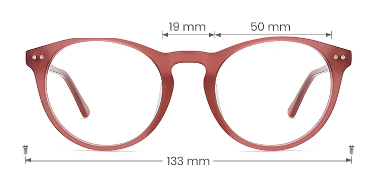 Hall red   Acetate  Eyeglasses, size view