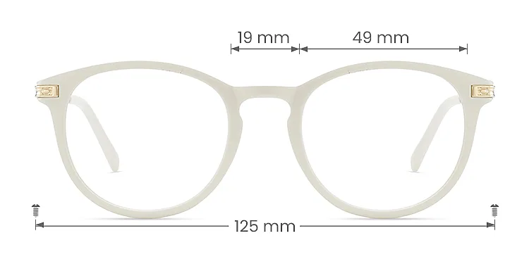 Karida white   Plastic  Eyeglasses, size view