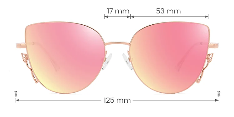 Hailey rose gold   Metal  Sunglasses, size view