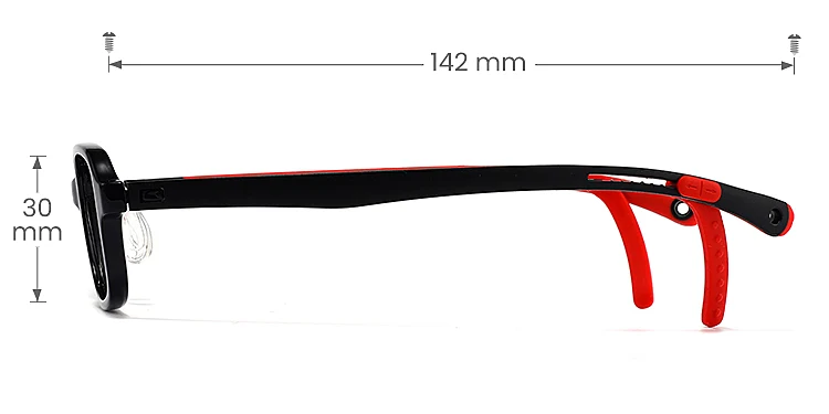 King black red   Plastic  Eyeglasses, size view