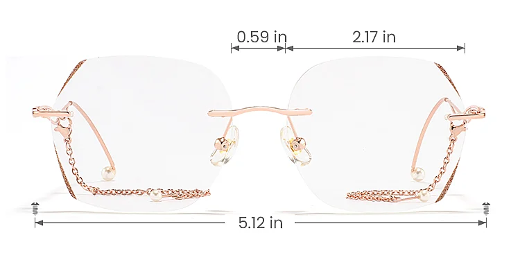 Yasi rose gold   Metal  Eyeglasses, size view