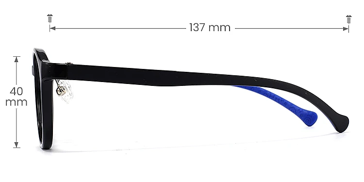 Dayan black   Plastic  Eyeglasses, size view