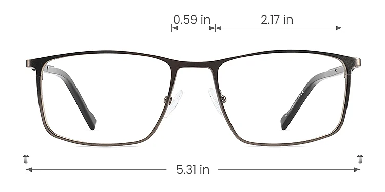 Aaron grey   Metal  Eyeglasses, size view