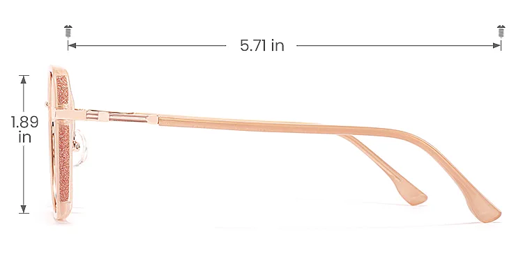 Love pink   Plastic  Eyeglasses, size view