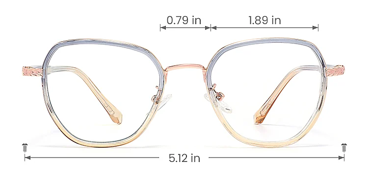 Keyla grey champagne   Plastic  Eyeglasses, size view