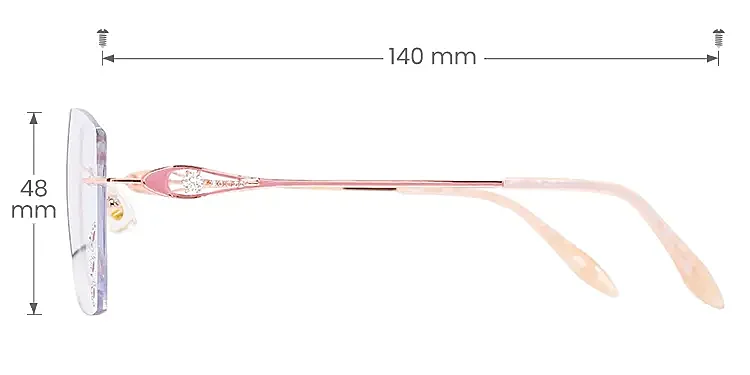 Donna rose gold   Titanium  Eyeglasses, size view