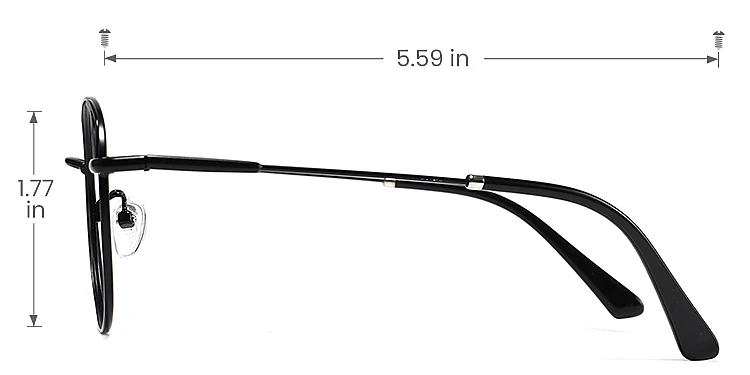 Sabina black   Metal  Eyeglasses, size view