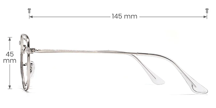 Elias silver   Metal  Eyeglasses, size view