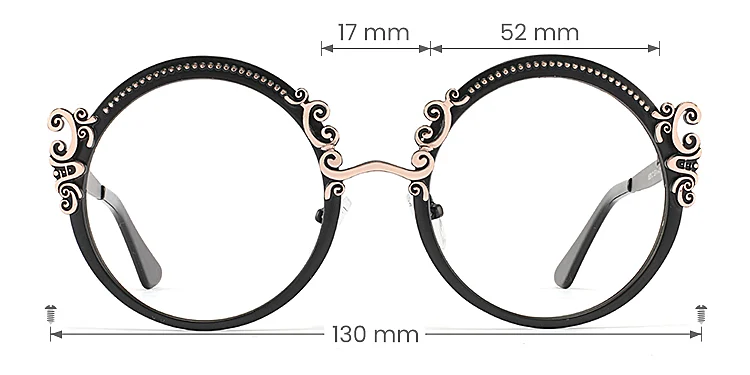 Juliet black   Metal  Eyeglasses, size view