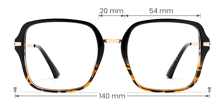 Miku black warm tortoise   Plastic  Eyeglasses, size view