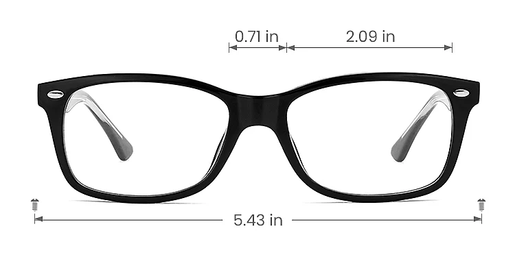 Nora black   TR90  Eyeglasses, size view