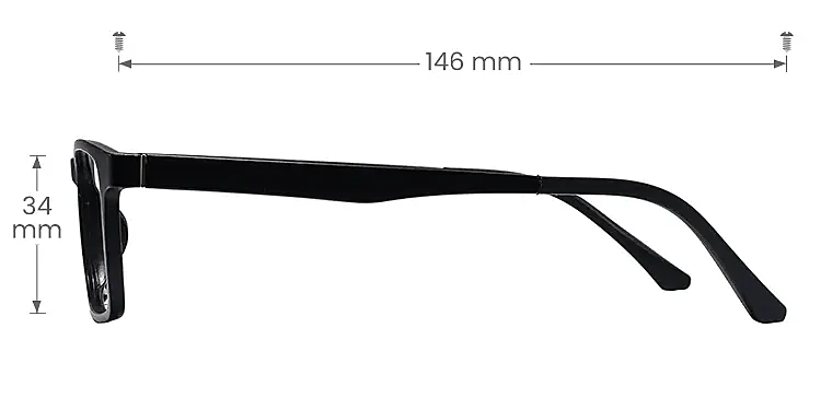 Swan black   Plastic  Eyeglasses, size view