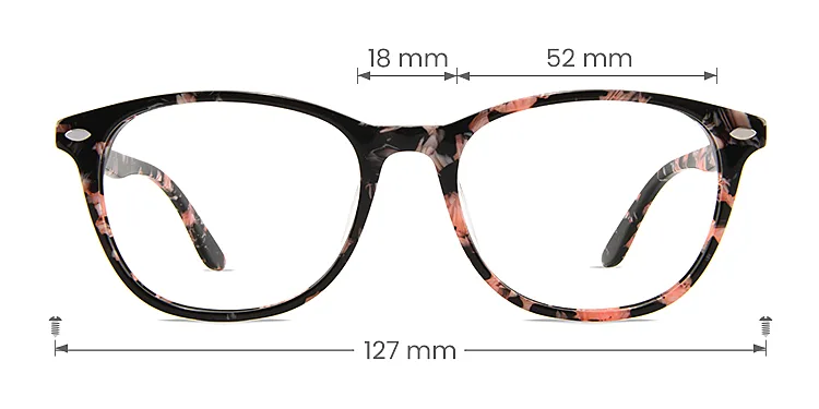 Fran pink floral   Acetate  Eyeglasses, size view