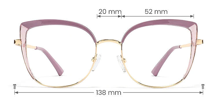 Falisha purple clear pink   Plastic  Eyeglasses, size view