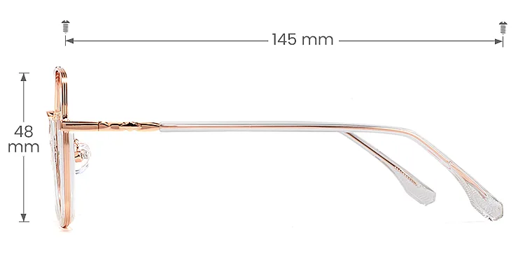 Perye rose gold clear   Metal  Eyeglasses, size view