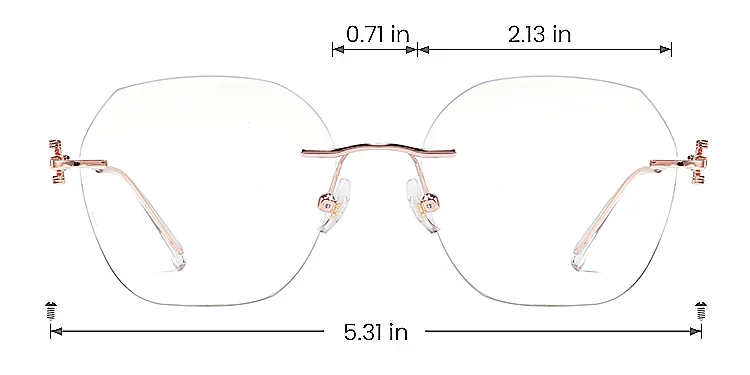 Christmas rose gold   Metal  Eyeglasses, size view