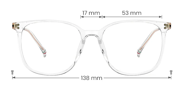 Ethan clear   TR90  Eyeglasses, size view