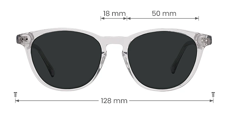 Selena clear grey   Plastic  Sunglasses, size view