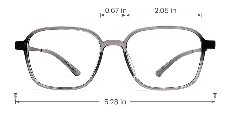 Galia grey   Plastic  Eyeglasses, size view