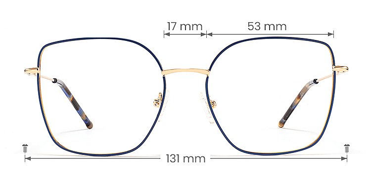 Dinah blue   Metal  Eyeglasses, size view