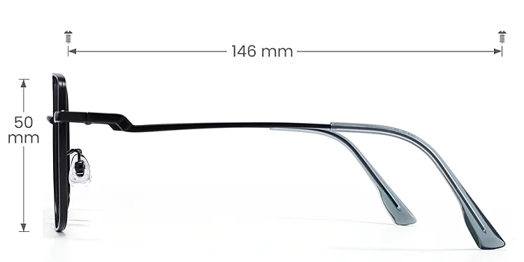 Dorothy black   Metal  Eyeglasses, size view