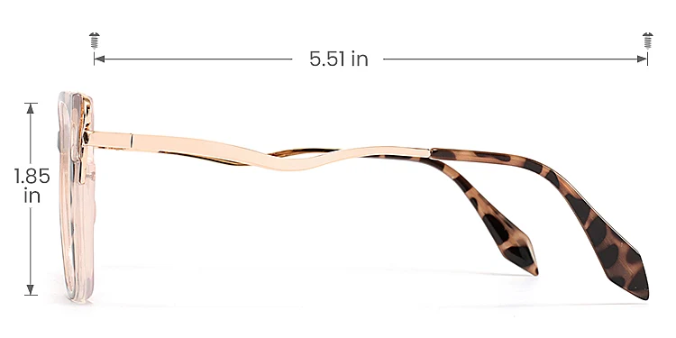 Wallis petal tortoise   TR90  Eyeglasses, size view