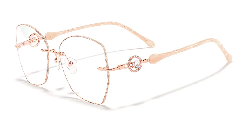 Glitter rose gold   Metal  Eyeglasses