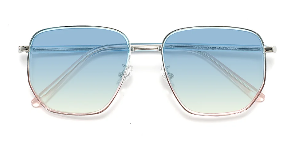 Jolin clear blue champagne   Metal  Sunglasses