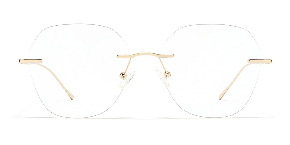Simple gold   Metal  Eyeglasses