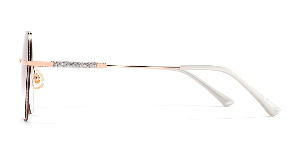 Crystal rose gold   Metal  Sunglasses