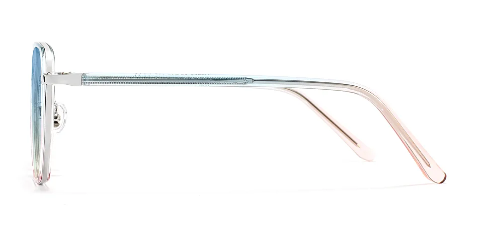 Jolin clear blue champagne   Metal  Sunglasses