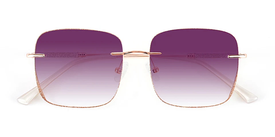 Sparkle rose gold   Metal  Sunglasses