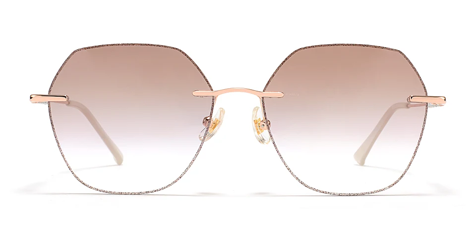 Crystal rose gold   Metal  Sunglasses