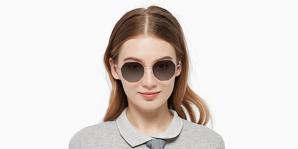 Megan rose gold   Metal  Sunglasses